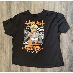 Naruto Shippuden Graphic T-Shirt Men's 3XL Ichiraku‎ Ramen Shop Black Anime